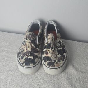 Vans Kids Slip-On Sneakers with Dog Pattern